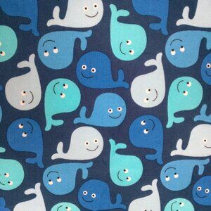 Timeless Treasures Whale Fabric Material Blue Ocean Water Sewing 80x45"